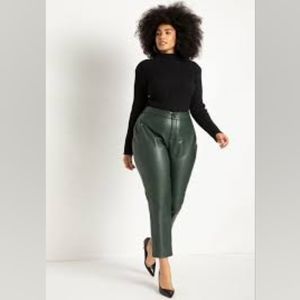 Eloquii l Faux Leather Pants l Size 18 l Hunter Green